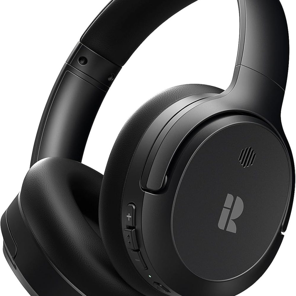 Bluetooth Headphones, Hybrid Active Noise Cancelling Wireless Headphones Over Ear with Microphone, Up to 140H Playtime, Transparency Mode, Deep Bass, Clear Calls, Comfort fit for Travel, Home Office