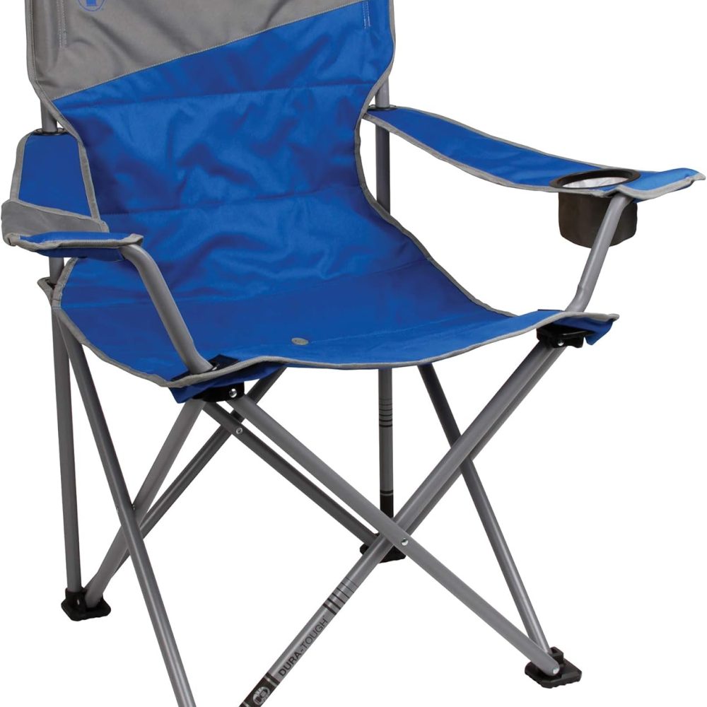 Coleman Big-N-Tall Camp Chair with Cup Holder & Side Pocket, Water-Resistant XL Outdoor Seat, Supports up to 600 lbs