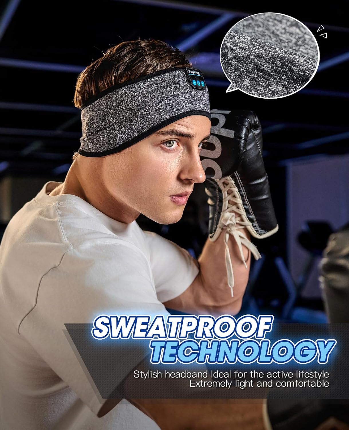 Perytong Bluetooth Sleep Headphones Headband with HD Speakers - Noise Cancelling, for Side Sleepers, Workout, Jogging, Yoga - Image 2