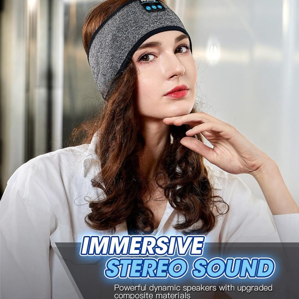 Perytong Bluetooth Sleep Headphones Headband with HD Speakers - Noise Cancelling, for Side Sleepers, Workout, Jogging, Yoga - Image 4