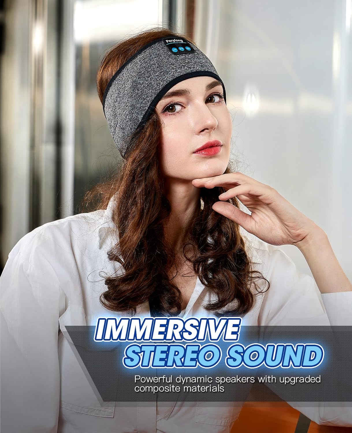 Perytong Bluetooth Sleep Headphones Headband with HD Speakers - Noise Cancelling, for Side Sleepers, Workout, Jogging, Yoga - Image 4