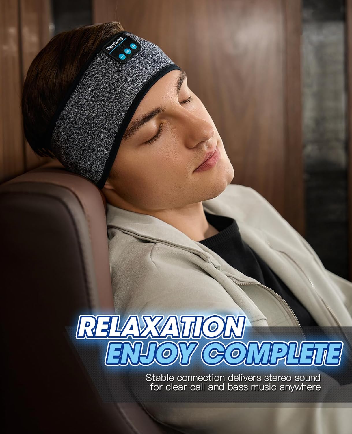 Perytong Bluetooth Sleep Headphones Headband with HD Speakers - Noise Cancelling, for Side Sleepers, Workout, Jogging, Yoga - Image 5