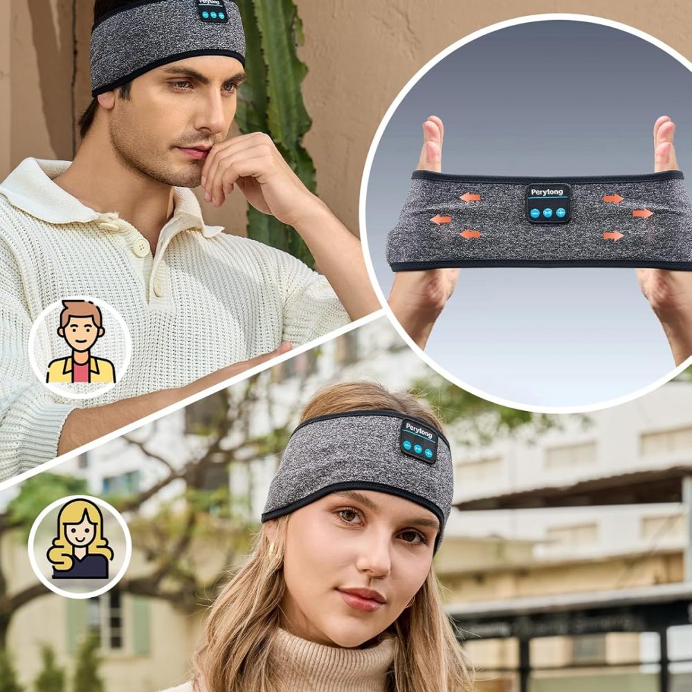 Perytong Bluetooth Sleep Headphones Headband with HD Speakers - Noise Cancelling, for Side Sleepers, Workout, Jogging, Yoga - Image 7