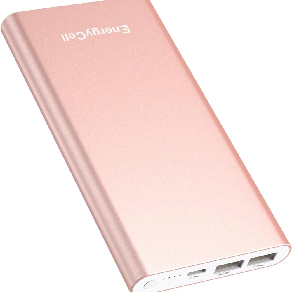 Pilot 4GS Portable Charger 12000mAh Fast Charging Power Bank Dual 3A High-Speed Output Battery Pack Compatible with iPhone 16 15 14 13 12 11 and More(Charging Cable Included (Rose Gold)