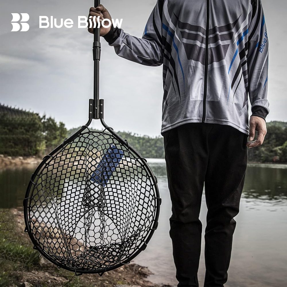 Rubber Fishing Net Large Folding Landing Net,Collapsible Aluminum Pole Handle with Deep Net for Fishing,Big Fishing Net for Freshwater and Saltwater,Fly Fsihing Net Extend to 67 inches - Image 5